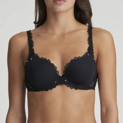 Marie Jo Jane hjerteformet bh med vattering Sort Outlet