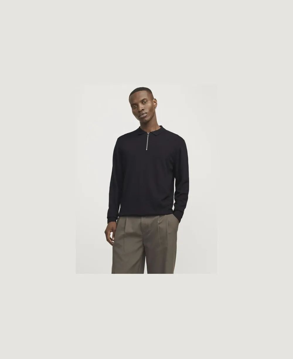Jack & Jones JJEEMIL KNIT POLO HALF ZIP LS NOOS