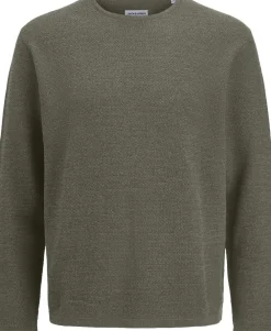Jack & Jones JJEGEORGE KNIT CREW NECK NOOS Dusty olive Best