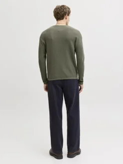 Jack & Jones JJEGEORGE KNIT CREW NECK NOOS Dusty olive Best