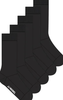 JJ-REBEL JREBREBEL LOGO SOCKS 5 PACK Black/w. black Clearance