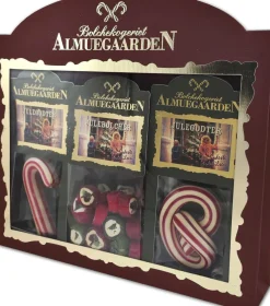 Jule-Gaveæske med Jule bolcher, bolche-stok & -kringle>Almuegaarden Best