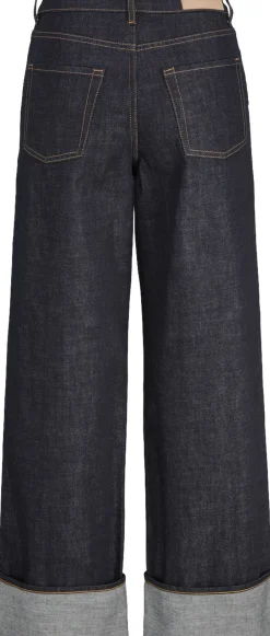 JJXX JXTOKYO VEGA WIDE HW FOLD UP R269 D Dark blue denim Clearance