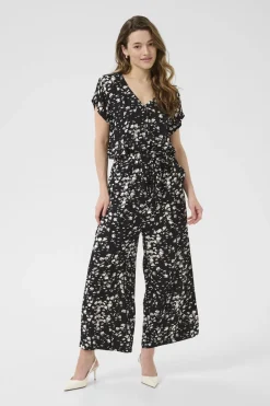 Kaffe KAbeathe Jumpsuit Black / chalk graphic Outlet