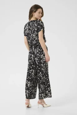 Kaffe KAbeathe Jumpsuit Black / chalk graphic Outlet