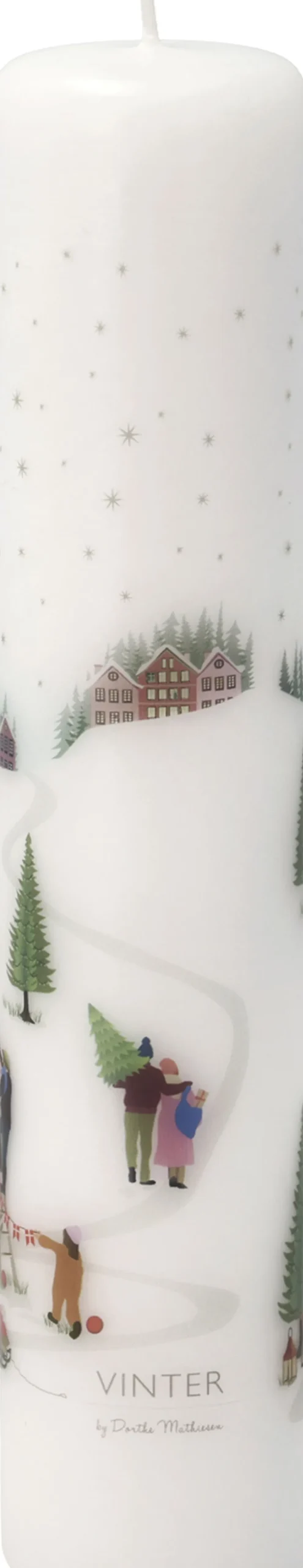 Bastian Kalenderlys Vinter 5 x 25 cm Hvid Paraffin Online