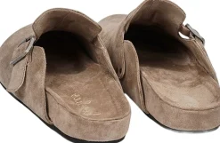 KAMAKURA - SILK COW SUEDE MULES WITH BUCKLE><noscript><img width=