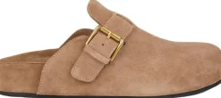 Dame Lovelies KAMAKURA - SILK COW SUEDE MULES WITH BUCKLE