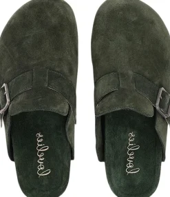 KAMAKURA - SILK COW SUEDE MULES WITH BUCKLE>Lovelies New