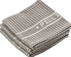 Pillivuyt Karklude 32 x 32 cm 3 stk. Fungi/Hvid 100 % økolog New