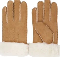Lovelies KELLY - GLOWES - SHEEP SKIN W/ SHEARLING CUFF Chestnut