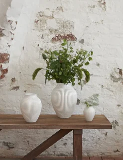 Knabstrup, vase, riller hvid, 12,5 cm>Knabstrup Keramik New