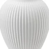 Knabstrup, vase, riller hvid, 20 cm>Knabstrup Keramik Outlet