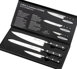 Lion Sabatier Knivsæt Licorne 3 dele Stål/Sort Outlet