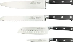 Lion Sabatier Knivsæt Licorne 4 dele Stål/Sort