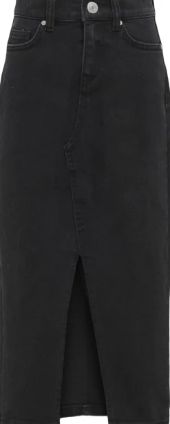 ONLY KOGSIRI FRONT SLIT SKIRT WB DNM GU Washed black