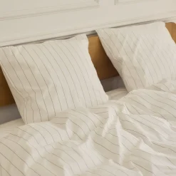 Nordisk Tekstil Økologisk sengelinned Bristol Hvid/brun Hot