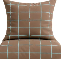 OMHU Økologisk sengesæt, Wave grid Taupe Hot