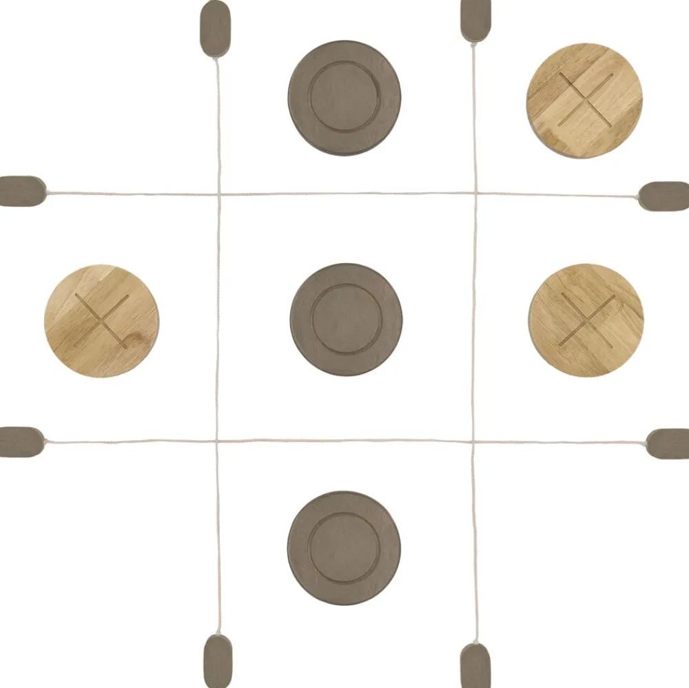 Moments of play Kryds og bolle 90 x 90 cm Grå/Brun Gummitræ Sale