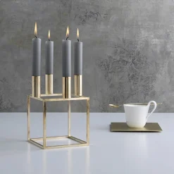 Audo Copenhagen Kubus 4, Candle Holder, Gold-plated