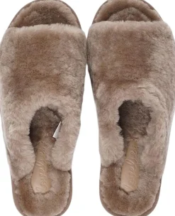 Lovelies KVINA - OPEN SHEARLING SLIPPER Taupe Best