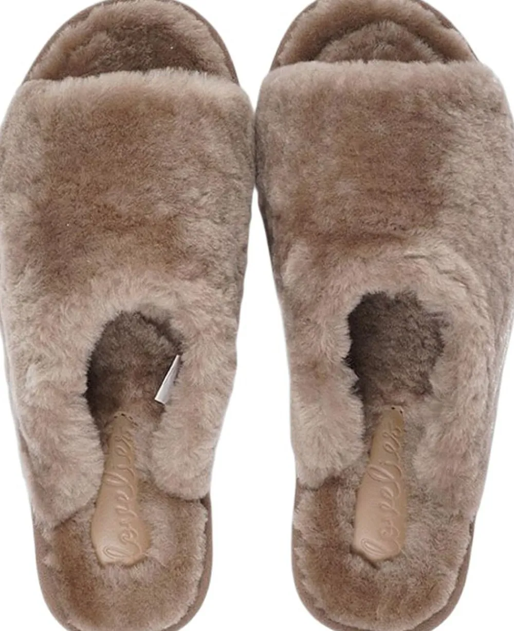 Lovelies KVINA - OPEN SHEARLING SLIPPER Taupe Best