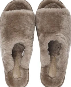 Lovelies KVINA - OPEN SHEARLING SLIPPER Taupe Best