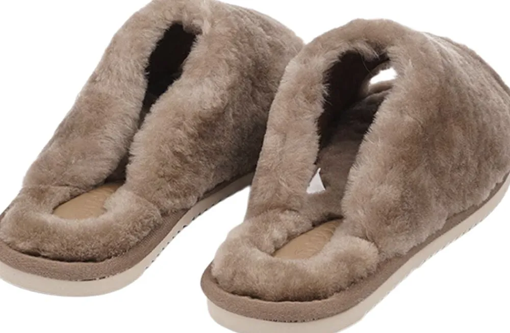 Lovelies KVINA - OPEN SHEARLING SLIPPER Taupe Best