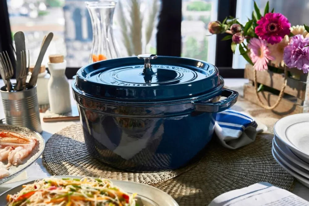 Staub La Cocotte Cocotte 28 cm / 6,75 l, Rund, La-Mer-Turkis-Blågr Sale