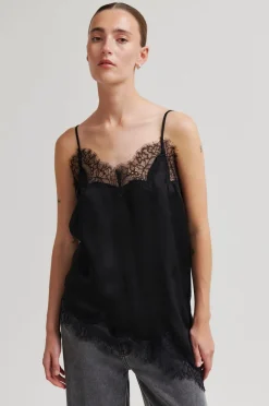 Second Female Lacia Strap Top Black New