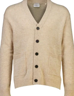 Lindbergh Lambswool button cardigan Lt sand mel Best
