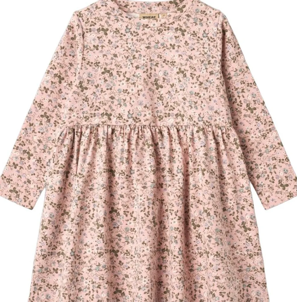 Wheat Langærmet Jersey Kjole Sessa Rose powder flowers New