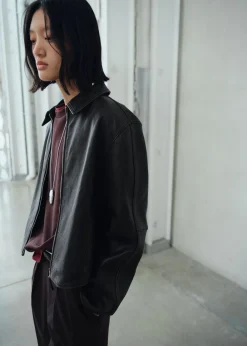 MANGO Lapels leather jacket Black Online