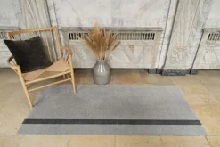 Løber, 130x90 cm, stripe vertical lysegrå/steelgrey><noscript><img width=