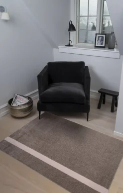 Tica Copenhagen Løber, 130x90 cm, stripe vertical sand/dusty rosa Hot