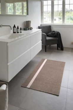 Tica Copenhagen Løber, 67x120 cm, stripe vertical sand/dusty rosa