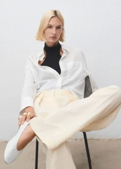 Leather ballet flats>MANGO Outlet