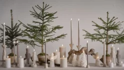 LED candle, Nutcracker, Oyster grey, Smooth, 7x21 cm>Uyuni Online