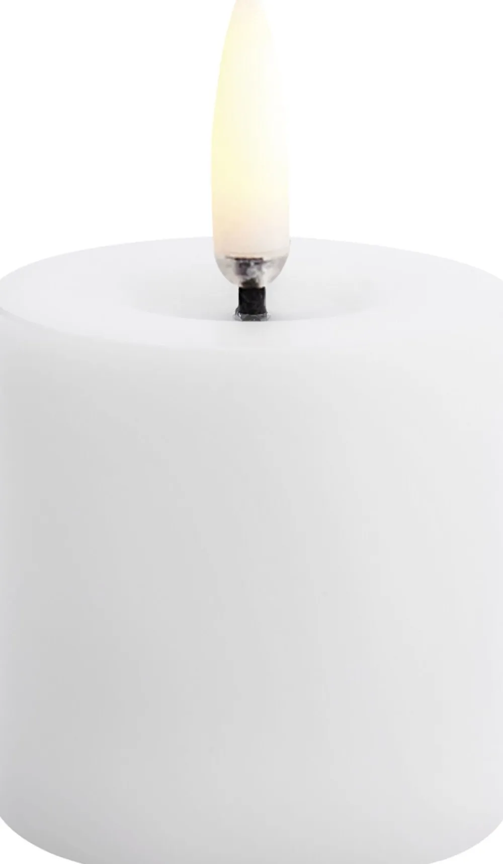 LED pillar candle, Nordic white, Smooth, 5x4,5 cm>Uyuni
