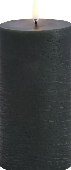 Uyuni LED pillar candle, Pine green, Rustic, 7,8 x 15,2 cm 4/24 Hot