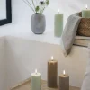 Uyuni LED pillar candle, Sandstone, Smooth, 5,8x10,1 cm