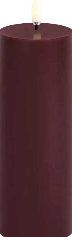 LED pillar candle, Wine red, Smooth, 5,8x15,2 cm>Uyuni