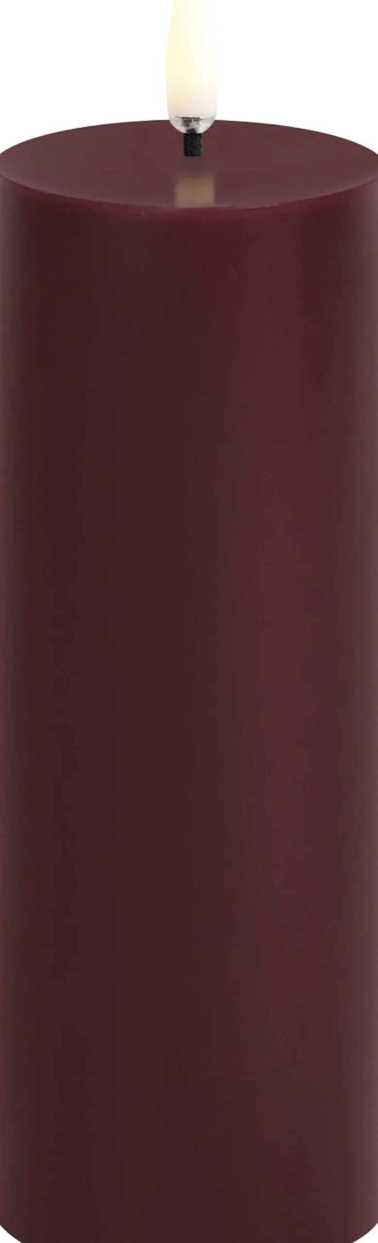 LED pillar candle, Wine red, Smooth, 5,8x15,2 cm>Uyuni
