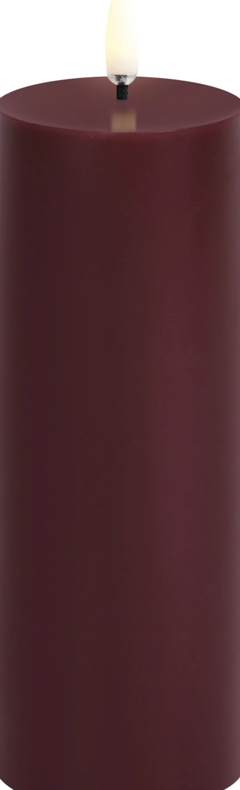 LED pillar candle, Wine red, Smooth, 5,8x15,2 cm>Uyuni