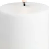 Uyuni LED rechargeable pillar, White plain, 6,8x6,8 cm