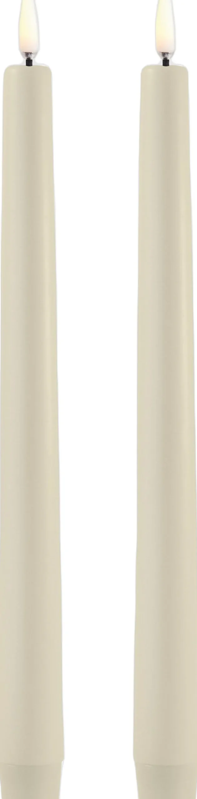 LED taper candle, Oyster Grey, Smooth, 2-pack, 2,3x25 cm>Uyuni Hot