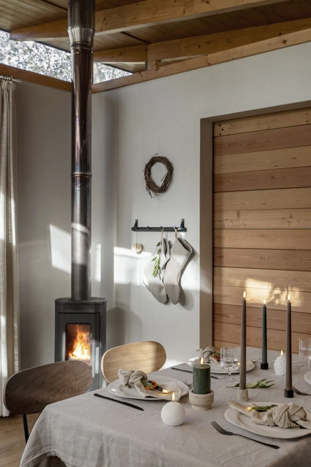 LED taper candle, Pine green, smooth, 2-pack, 2,3x25 cm>Uyuni