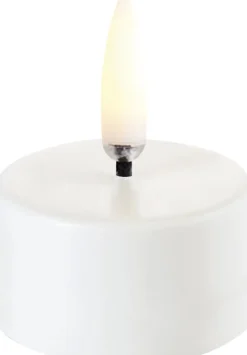 LED tealight 400~ battery incl., Nordic white wax, Smooth, 4x2,1 cm>Uyuni
