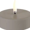 Uyuni LED tealight maxi, Sandstone wax, Smooth, 6,1x2,2 cm