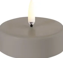 Uyuni LED tealight maxi, Sandstone wax, Smooth, 6,1x2,2 cm